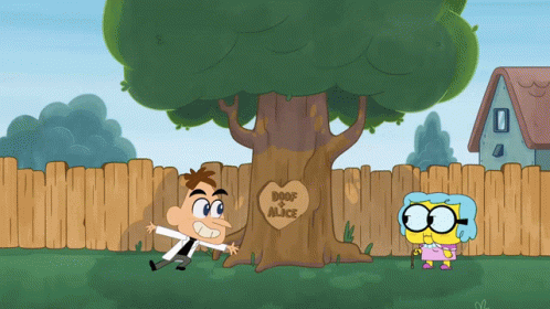 Tree With Heart Saying Doof Alice GIF