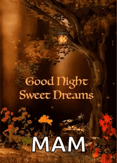 Tree With Lantern Saying Good Night Sweet Dreams Mam GIF