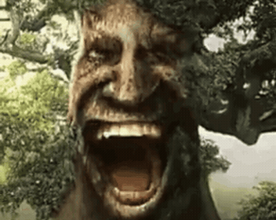 Tree With Man Face Screaming GIF