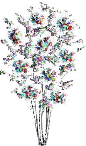 Tree With Purple And Red Flowers Sticker