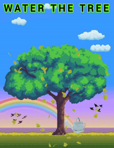 Tree With Watering Can Saying Water The Tree GIF