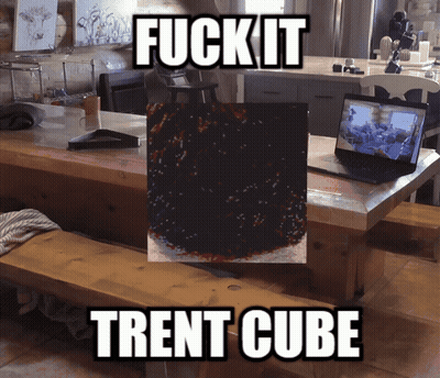 Trent Cube Meme With Cake GIF