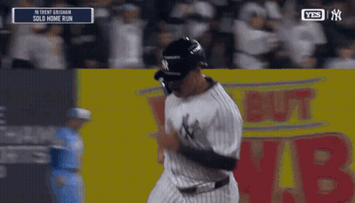 Trent Grisham Runs To First Base During A Baseball Game GIF