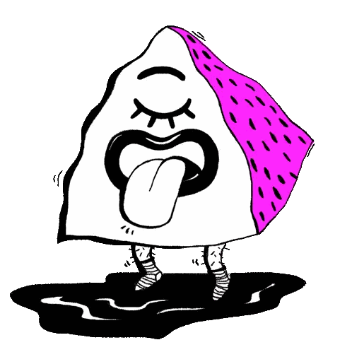 Triangle Cartoon With Tongue Out Sticker