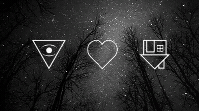 Triangle Heart House Eye Black And White GIF