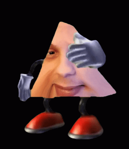 Triangle With Arms Legs And Mans Face GIF