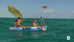 Tribal People Sailing Ship GIF