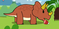 Triceratops Dinosaur Eating GIF