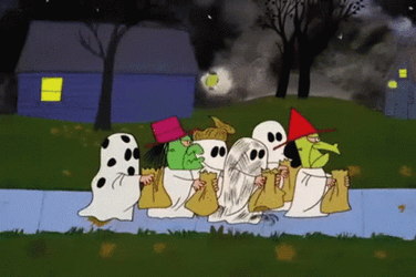Trick Or Treat Animated Characters Walking GIF