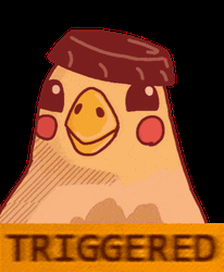 Triggered Chicken With Cap GIF