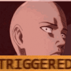 Triggered Saitama Face GIF