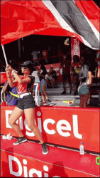 Trinidad And Tobago Girl Waving Flag