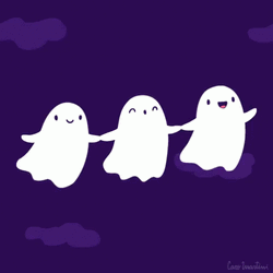 Trio Ghosts Cute Halloween GIF