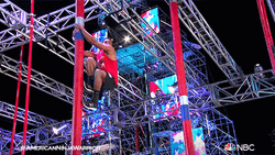 Triple Lindy Falling American Ninja Warrior GIF