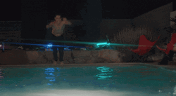 Triple Lindy Pool Jump Loop GIF