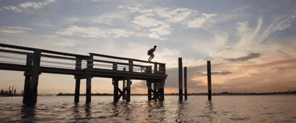 Triple Lindy Summer Dive Crescent Beach Pier GIF