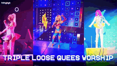 Triple Loose Queens Worship Collage GIF