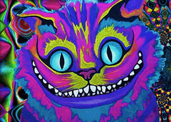 Tripping Cheshire Cat GIF