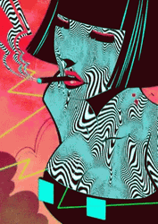 Trippy Dope Woman Smoking GIF
