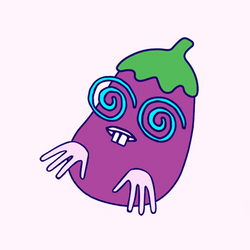 Trippy Eggplant In Trance GIF