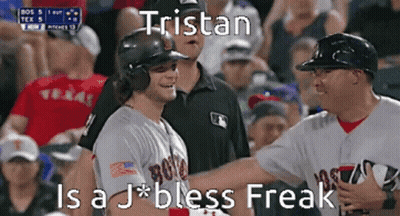 Tristan Is A J*bless Freak In This Baseball Game GIF