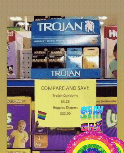 Trojan Condoms And Huggies Diapers GIF