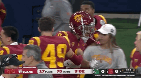 Trojans Tapping Helmets Timeout GIF