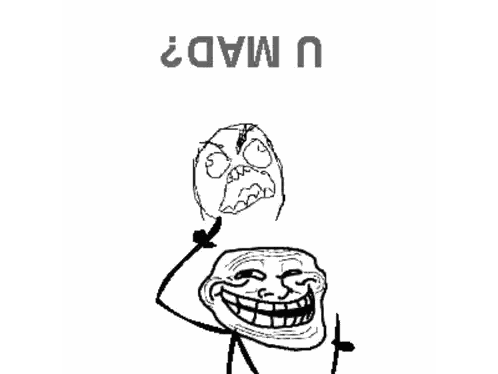 Troll Drawing Saying U Mad Sticker