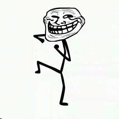 Troll Face Dancing Black And White GIF