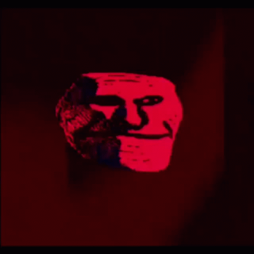 Troll Face Drawing On Red Background GIF