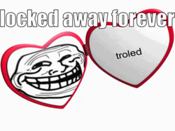 Troll Face Meme Heart Shaped Locket GIF