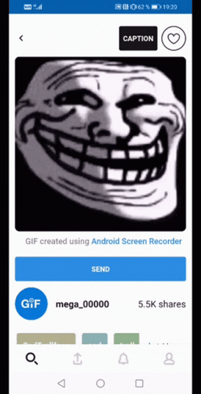 Troll Face On Phone Screen GIF