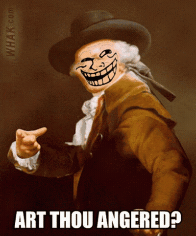 Troll Face Painting Art Thou Anger GIF