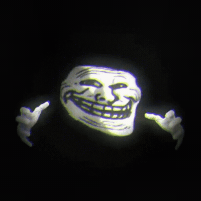 Troll Face Projected With Glitch Effect GIF