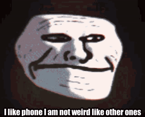 Troll Face Saying I Like Phone GIF