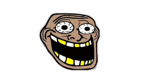 Troll Face With Big Eyes Sticker