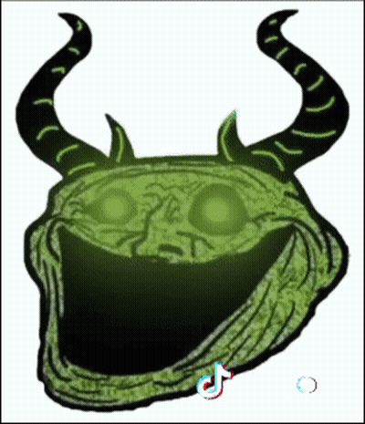 Troll Face With Horns And TikTok Logo GIF
