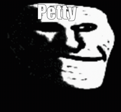 Troll Face With Petty Above GIF