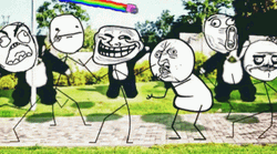 Troll Faces Dancing Celebration Meme GIF