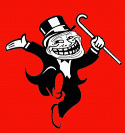 Troll In Tuxedo Holding Cane GIF