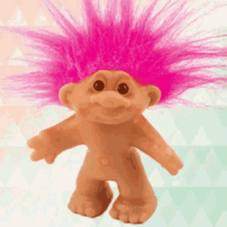 Troll Magenta Pink Hair Classic GIF