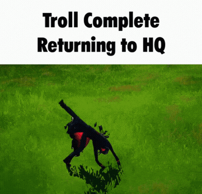 Troll Returning To HQ On Green Field GIF