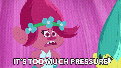 Troll Saying Too Much Pressure On Pink Background GIF