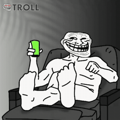 Troll With Feet Up Holding Cell Phone GIF