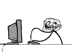 Trollface Typing U Mad GIF