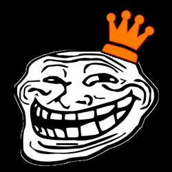 Trollface With Blinking Crown GIF