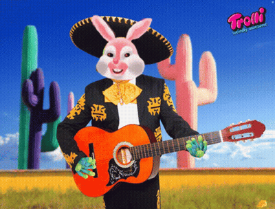 Trolli Bunny Playing Guitar GIF