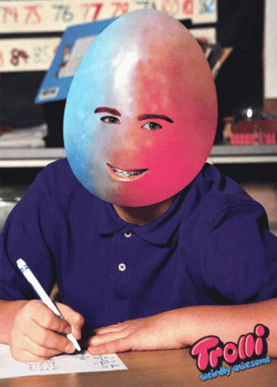 Trolli Weirdly Awesome Poster Boy Writing GIF