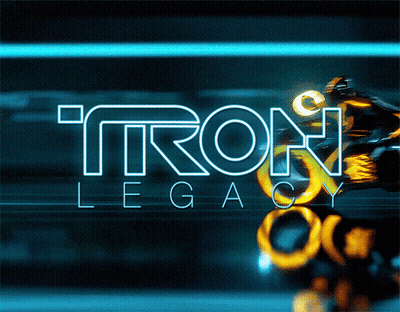 Tron Legacy Logo With Motorcycle Rider