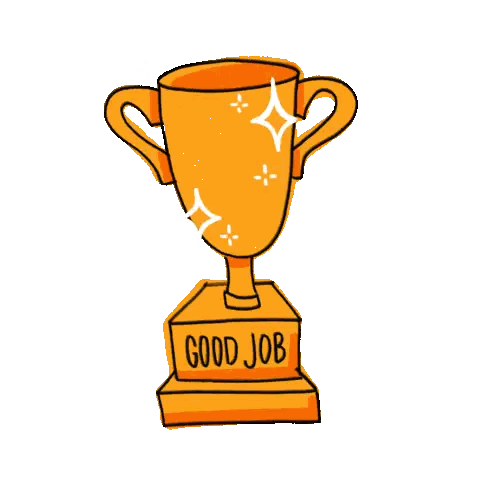 Trophy Saying Good Job Sticker